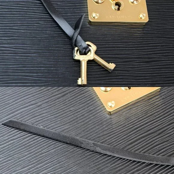 LOUIS VUITTON Serviette Fermoir Business Hand Bag Epi Leather BK